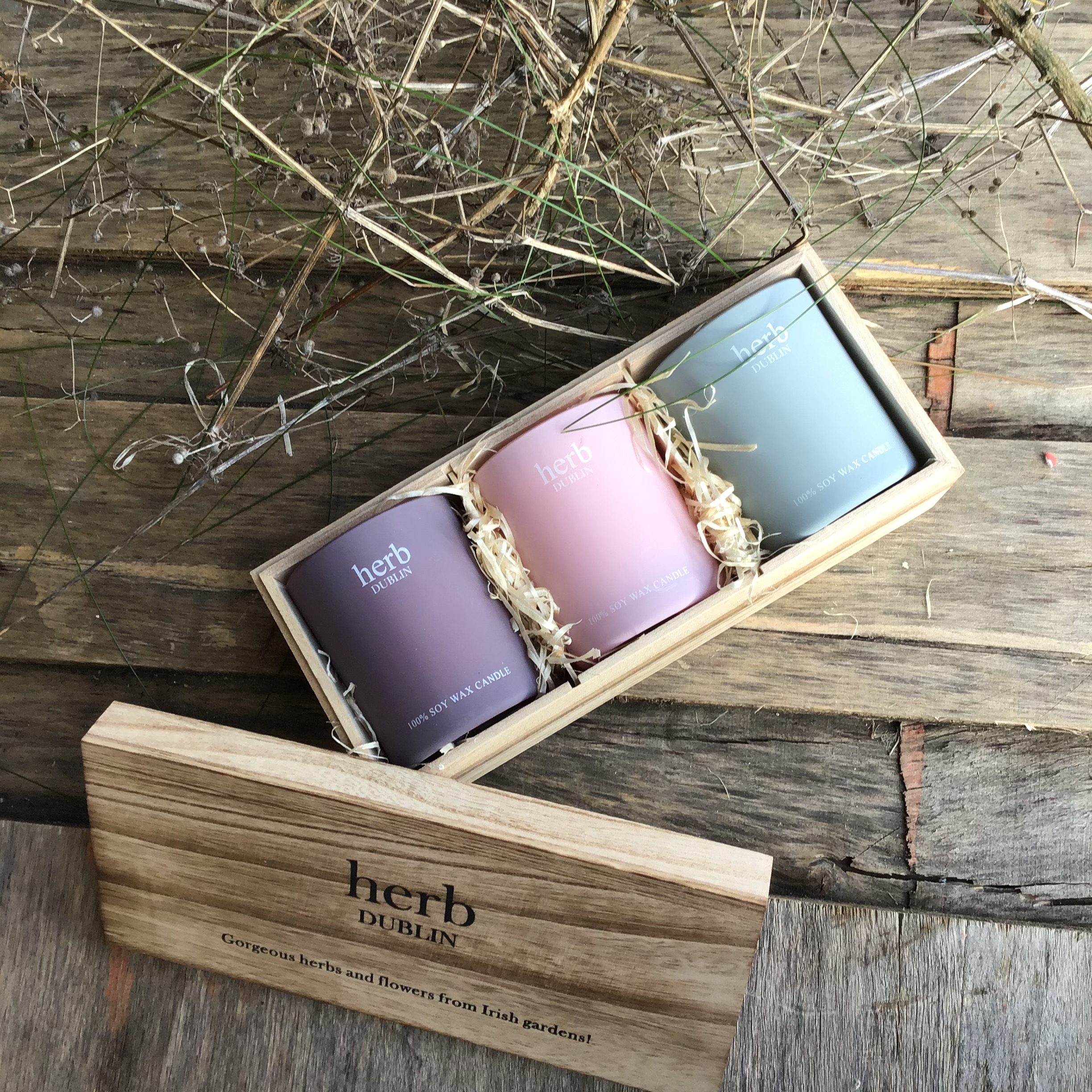 Trio candle votives- Lavender, Rhubarb & Seasalt. - Image 2